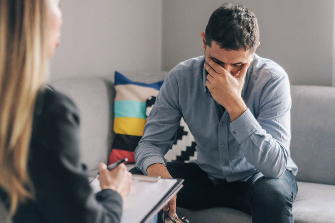 A comfortable therapy room setting, symbolizing the safe and supportive environment of talk therapy sessions.