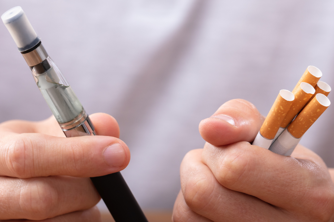An image depicting the human respiratory system, highlighting the areas affected by vaping.